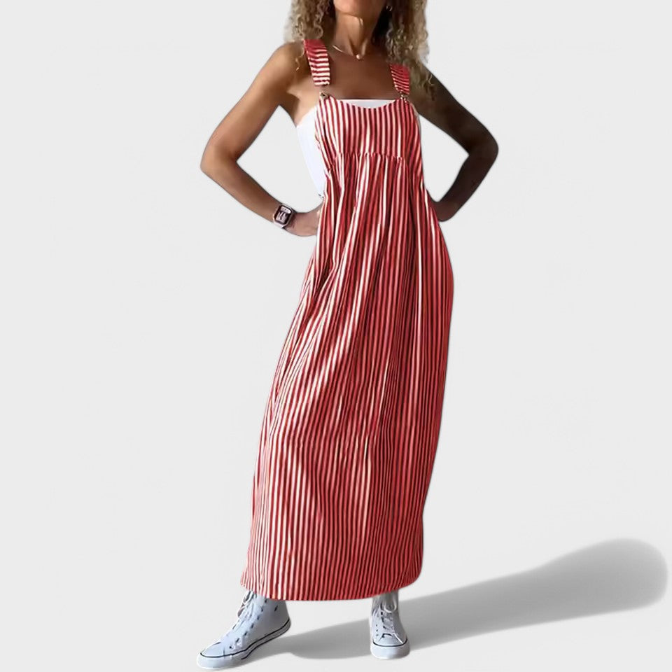 Guzel | Maxi Dress Striped Square Neck Sleeveless