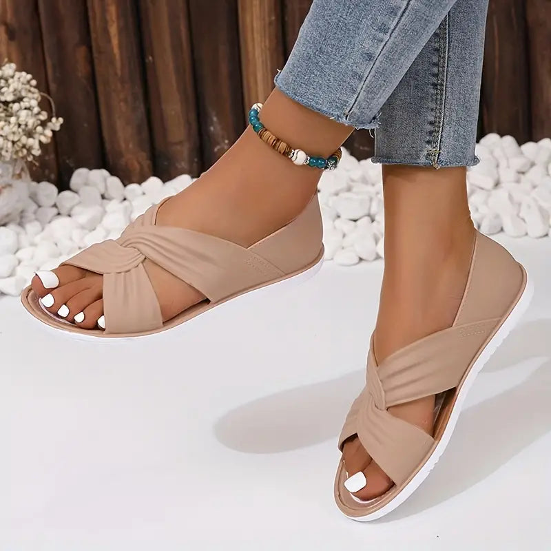 Lenja | Slide Sandals Cross Strap Open Toe