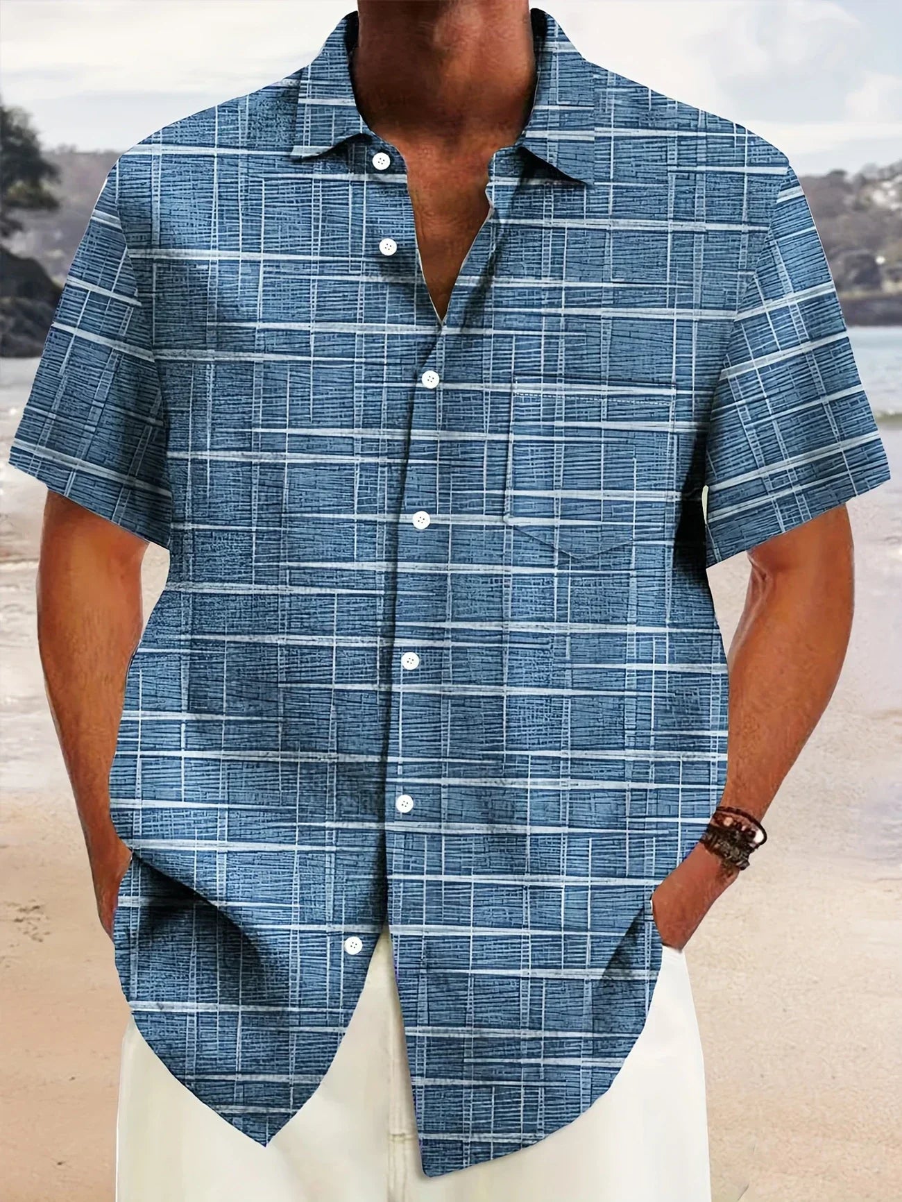 Haroyan | Short Sleeve Plaid Pattern Shirt