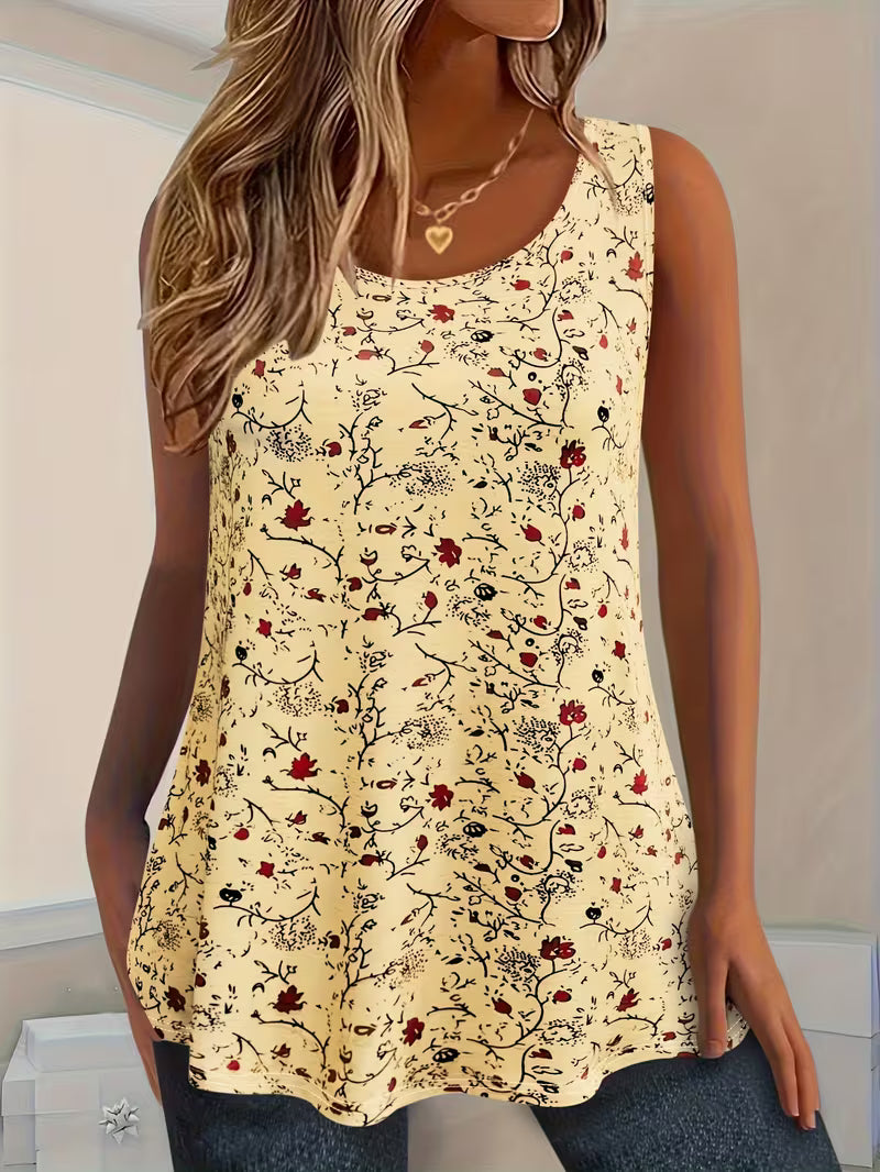 Machteld | Vest Top with All-Over Floral Print