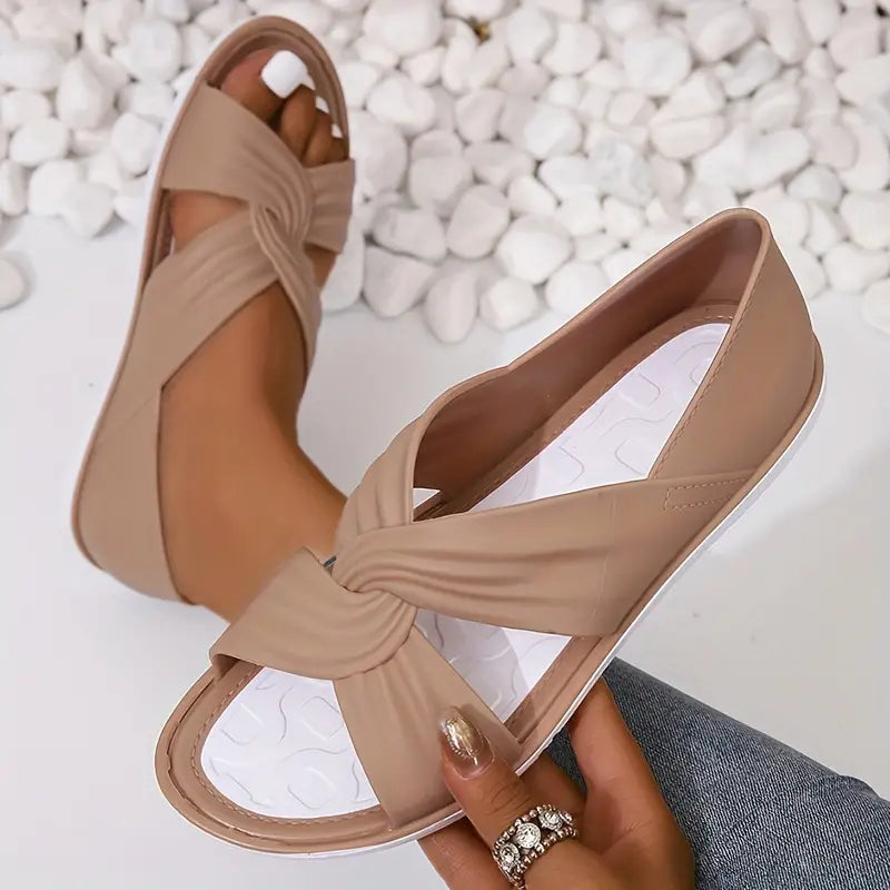 Lenja | Slide Sandals Cross Strap Open Toe