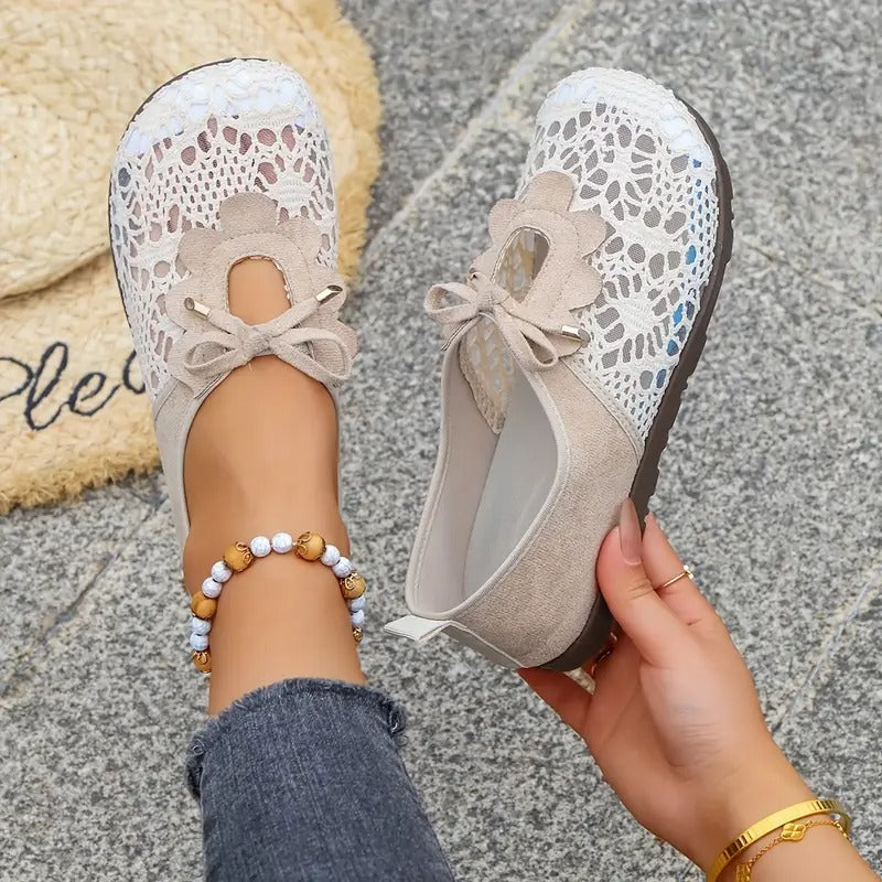 Danika | Floral Lace Slip-On Flat Shoes