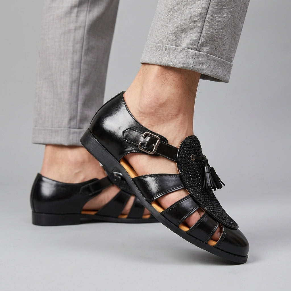 Andarson | Fisherman Shoes Tassel Buckle Woven Vamp