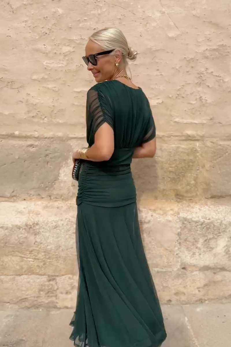 Nefeli | Maxi Dress V Neck Sleeveless Gathered