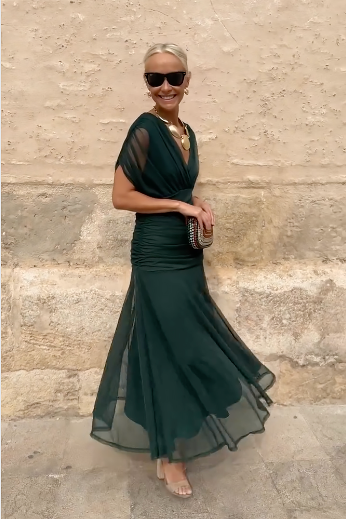 Nefeli | Maxi Dress V Neck Sleeveless Gathered