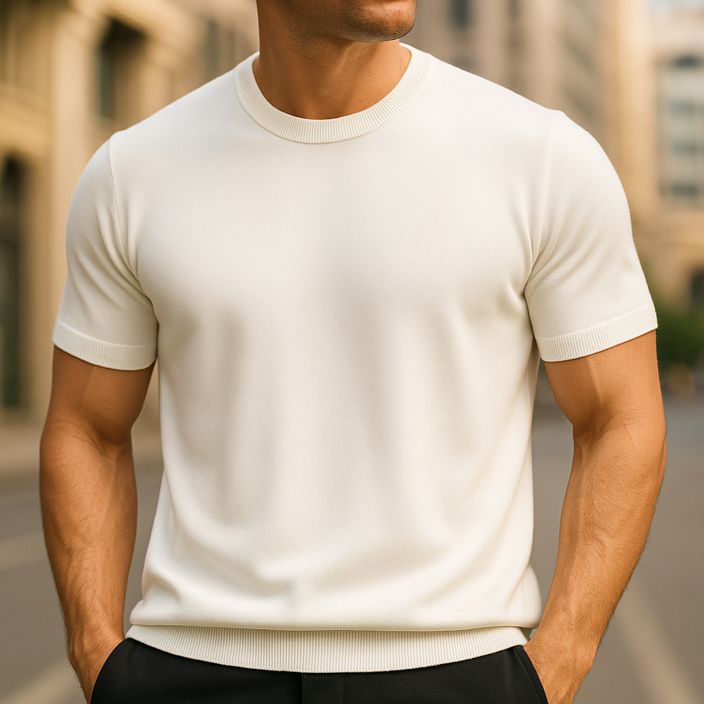 Pankov | Mens Knitted Crew Neck T-Shirt