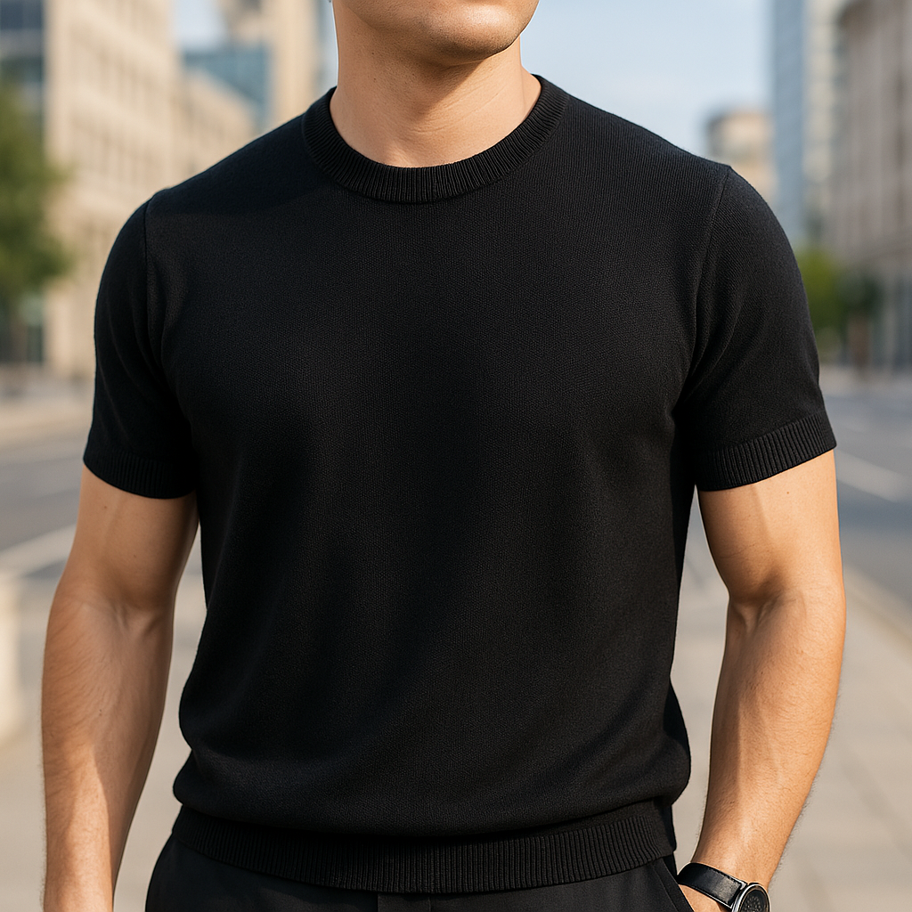 Pankov | Mens Knitted Crew Neck T-Shirt