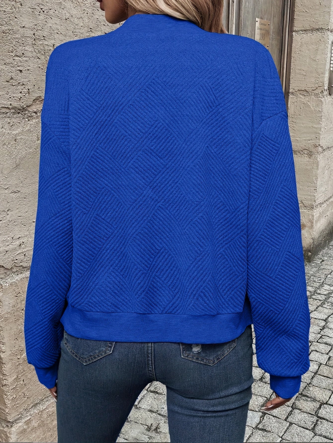 Jemma | Long Sleeve Textured Zip Jacket
