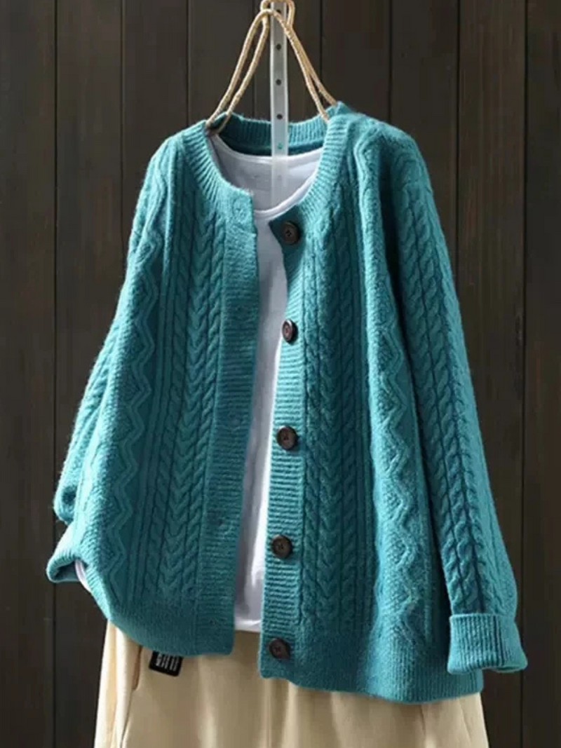 Naiomi | Cable Knit Button Front Cardigan