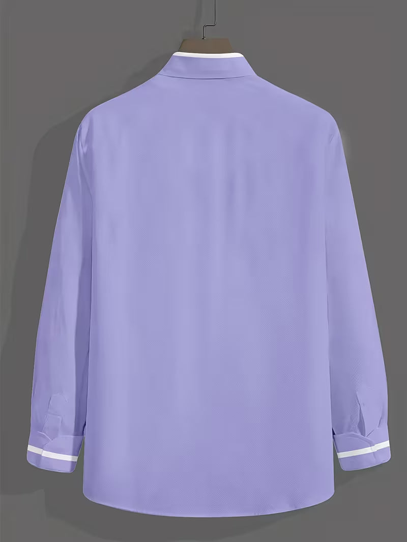 Askar | Long Sleeve Grandad Collar Shirt