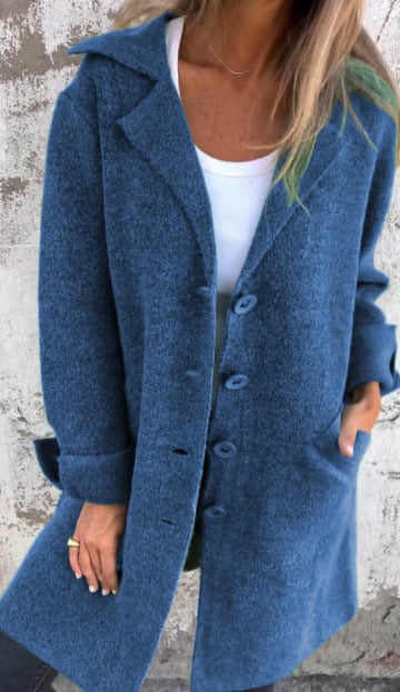 Baylea | Long Button Front Coat With Lapels