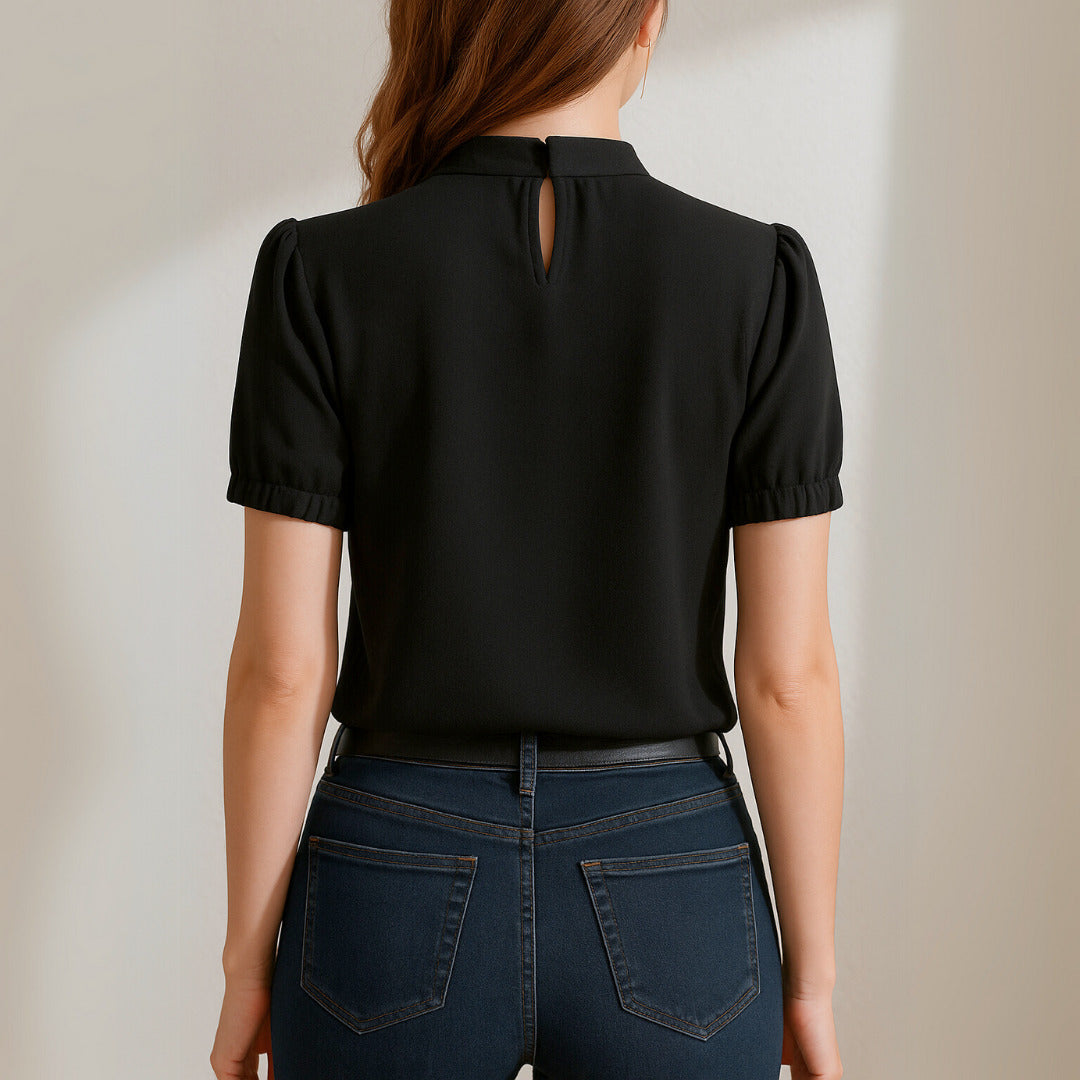 Belana | Cold Shoulder High Neck Blouse