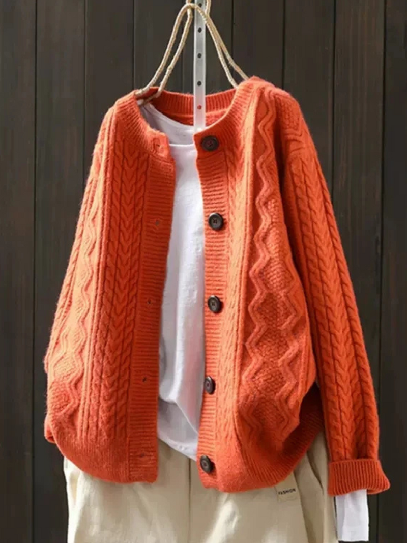 Naiomi | Cable Knit Button Front Cardigan
