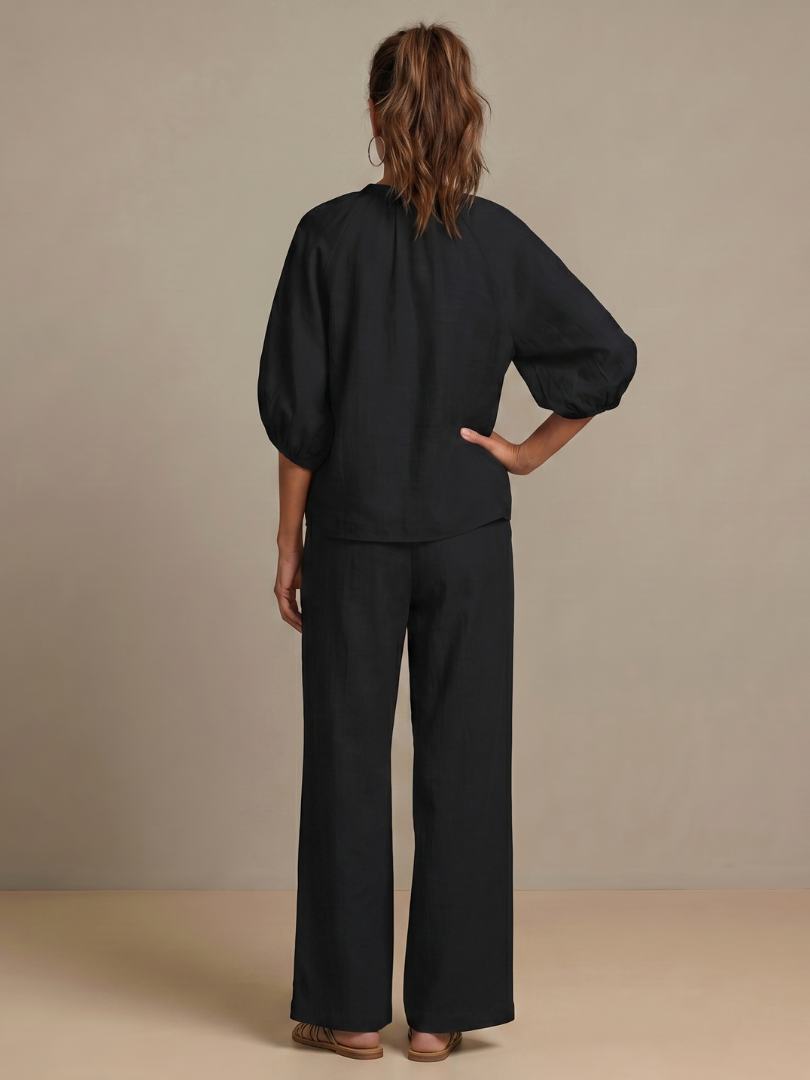 Sharina | Zip Front Wide Leg Trouser Set
