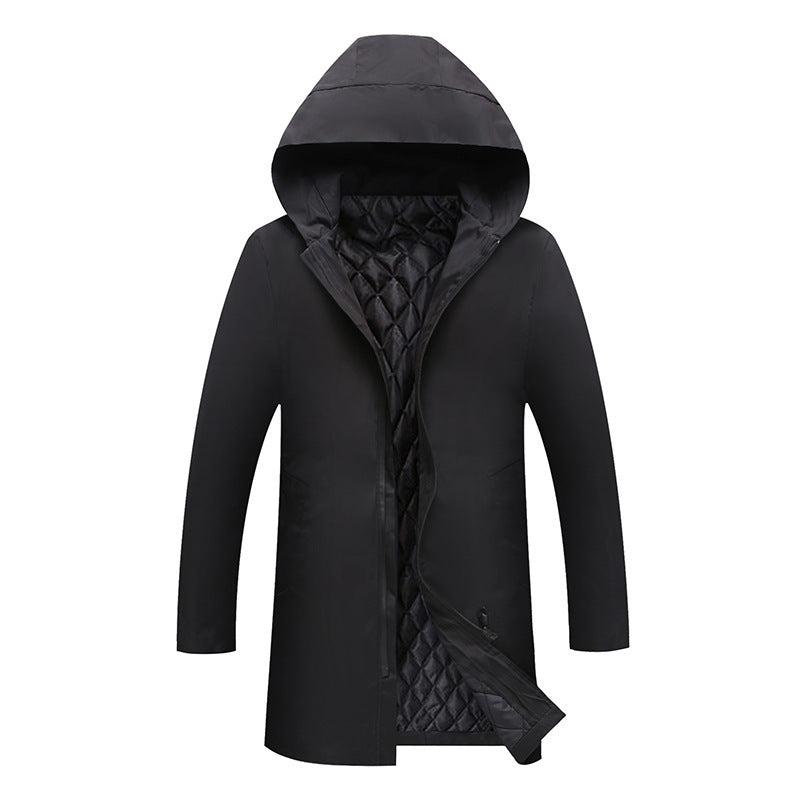 Aljoscha | Hooded Longline Zip Front Coat