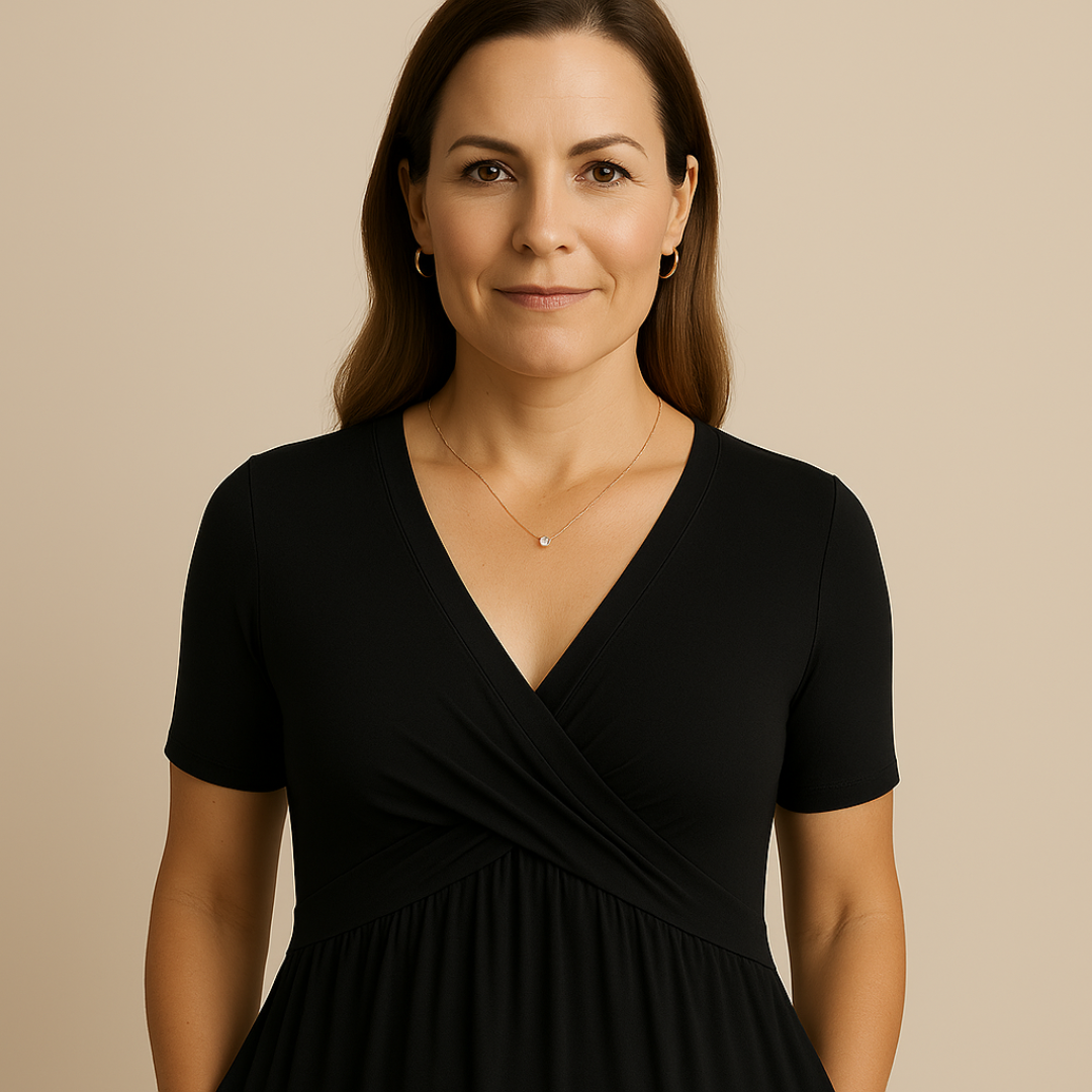 Bridgett | Dress Short Sleeve Wrap Front Midi