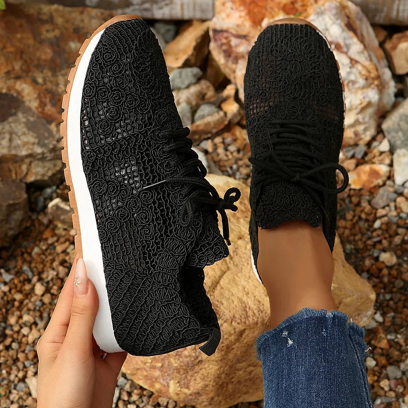 Susannah | Crochet Lace Up Casual Trainers
