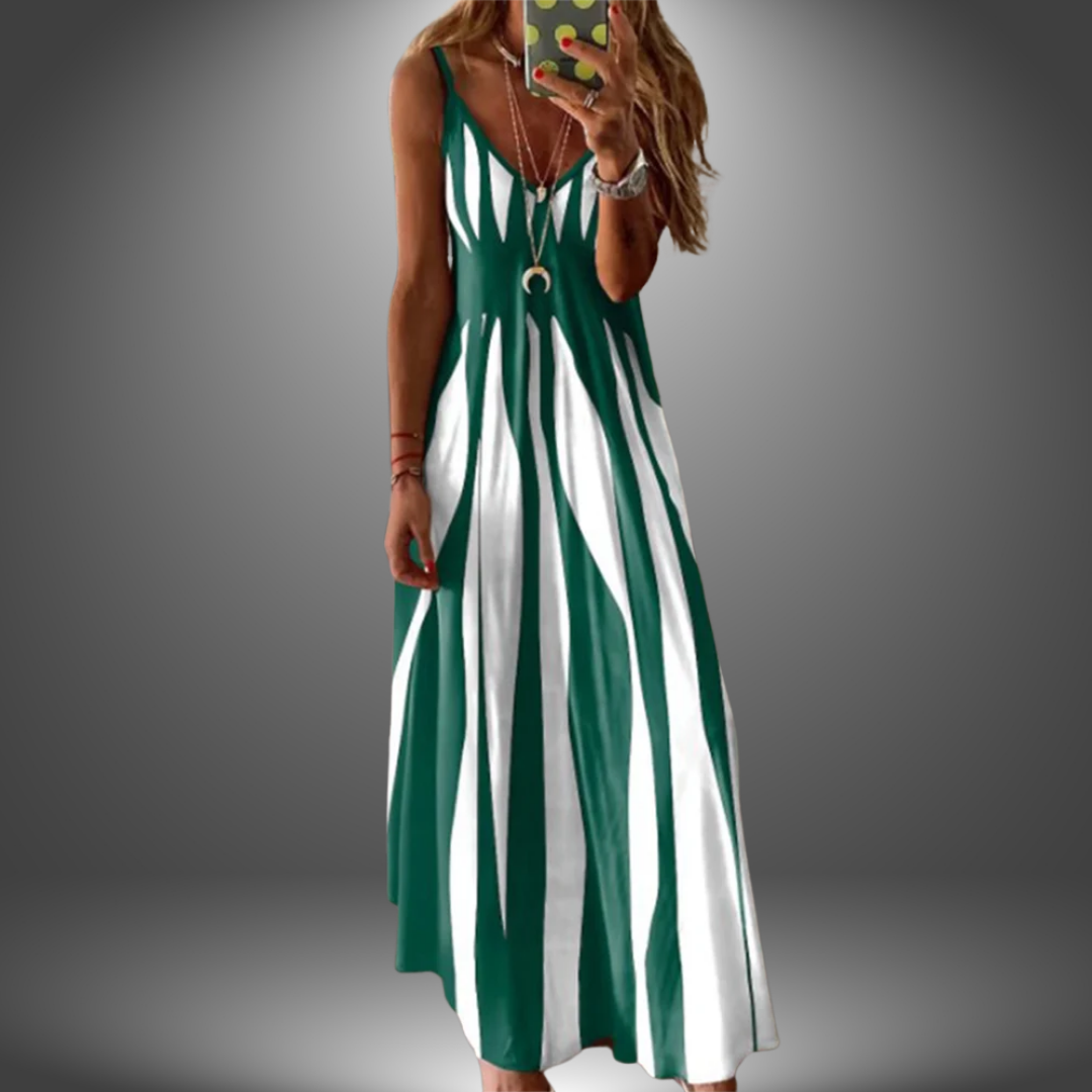 Angela | Maxi Dress Sleeveless Striped Spaghetti