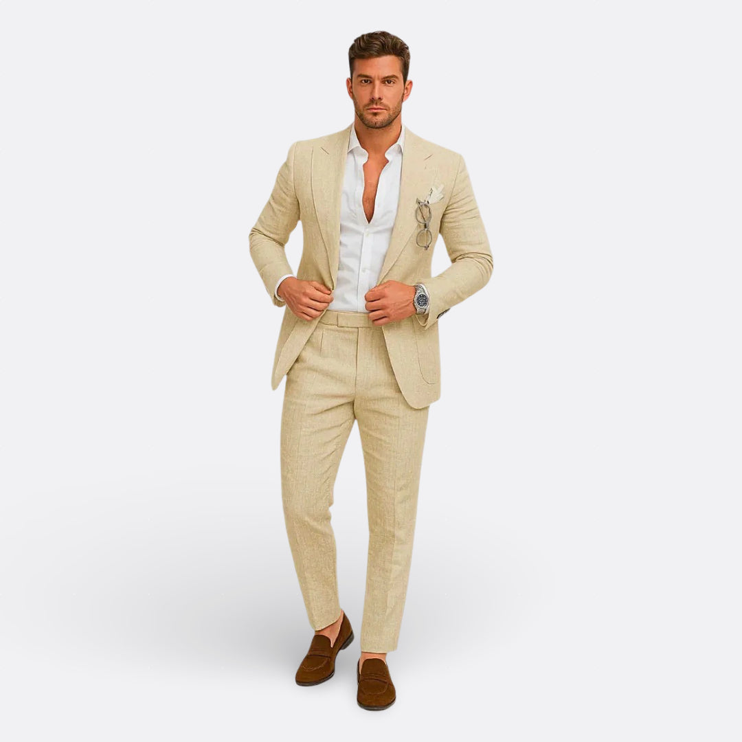 Jedson | Linen Blend Suit Set With Blazer