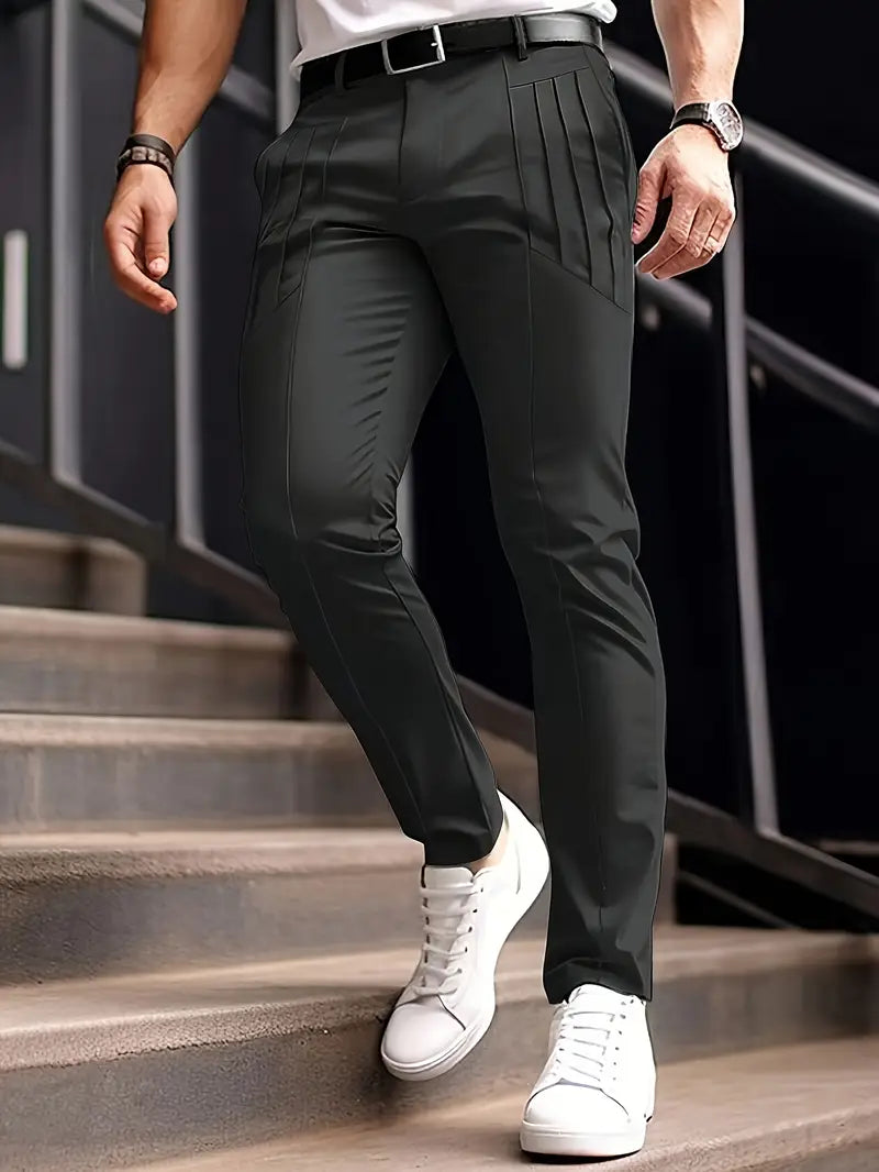 Edgardo | Pleated Slim Fit Trousers