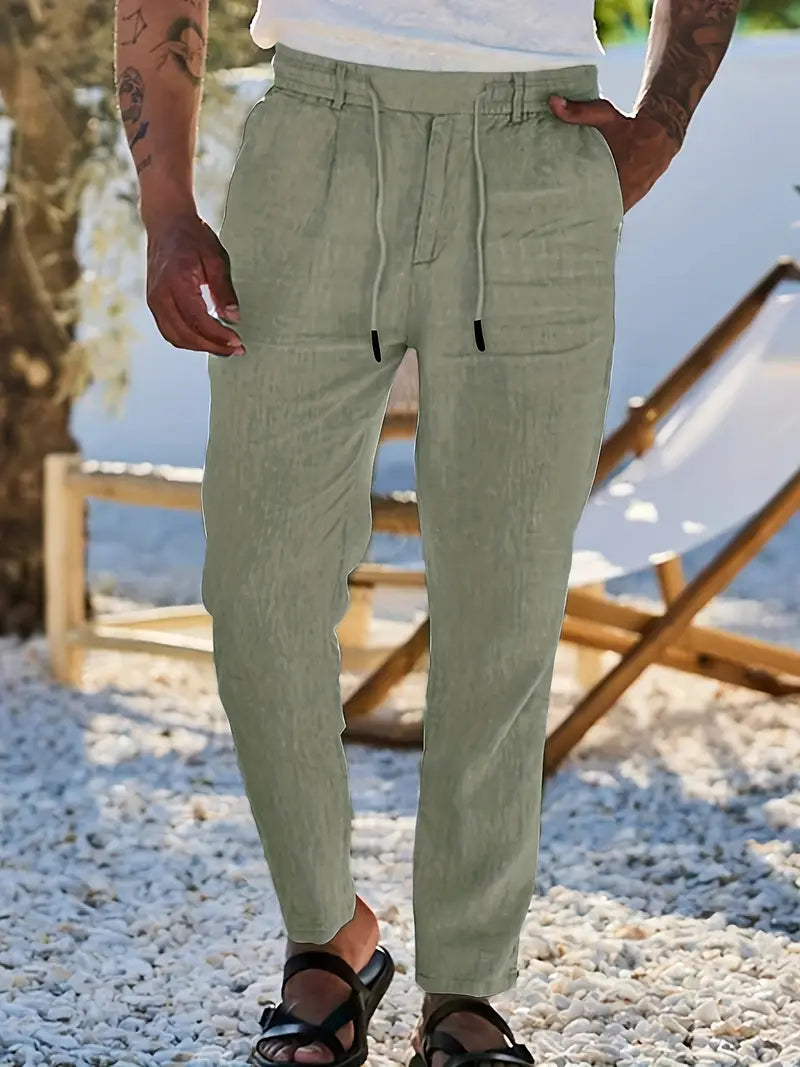 Nichols | Mens Linen Summer Trousers