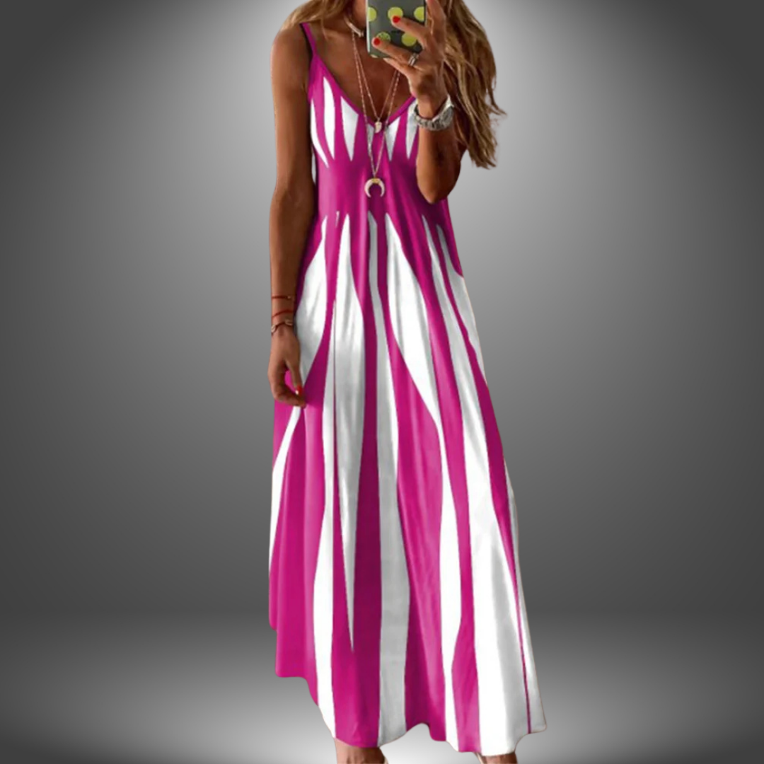 Angela | Maxi Dress Sleeveless Striped Spaghetti