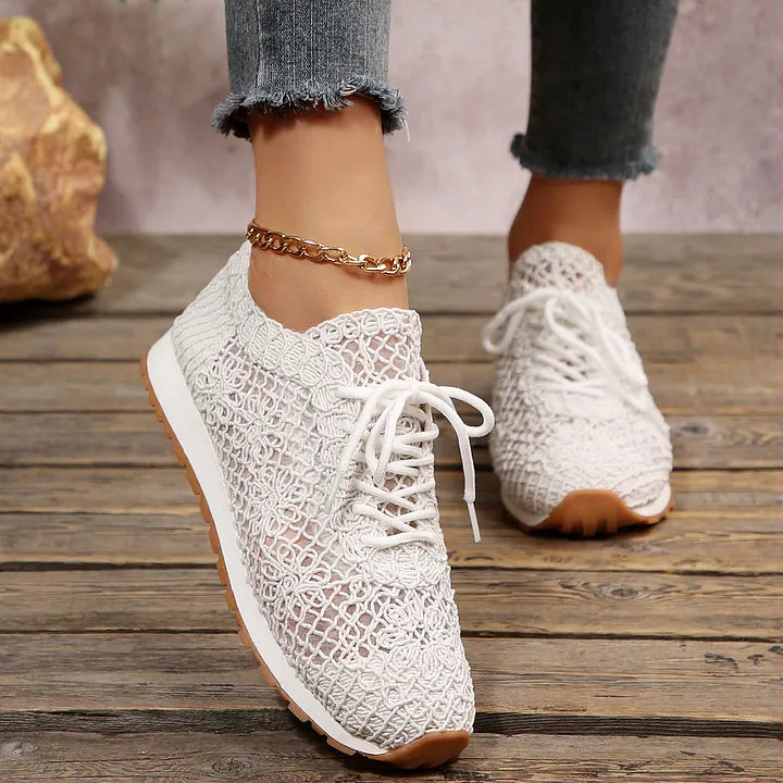 Susannah | Crochet Lace Up Casual Trainers