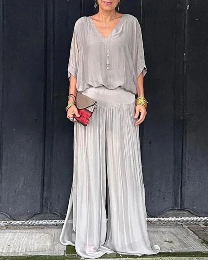 Anfisa | Wide Leg Trouser Two Piece Set