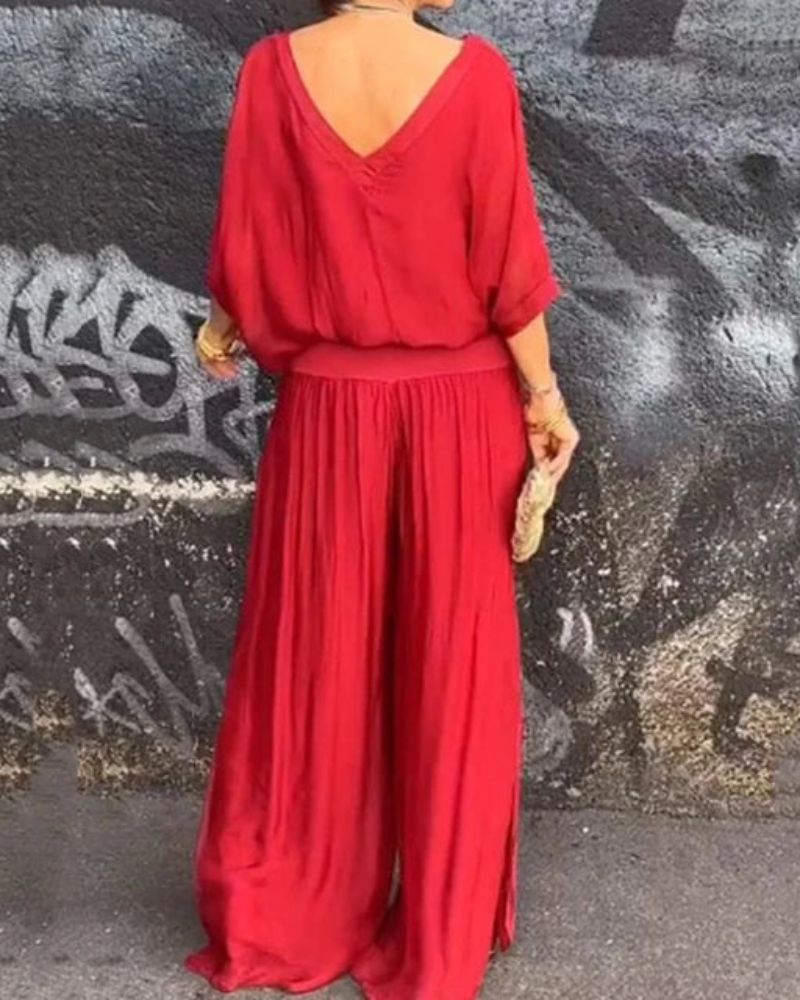 Anfisa | Wide Leg Trouser Two Piece Set