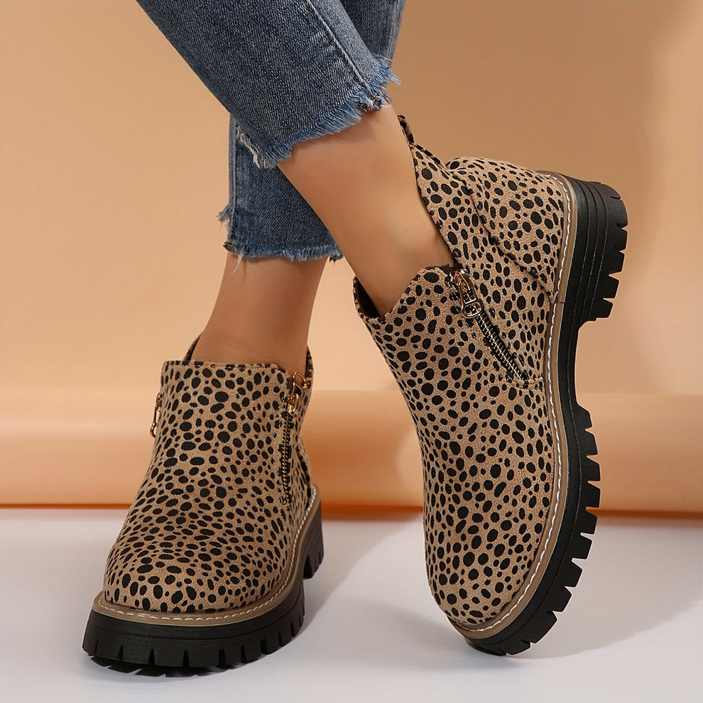 Birgitta | Ankle Boots with Side Zip Lug Sole