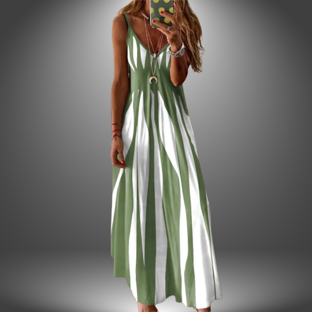 Angela | Maxi Dress Sleeveless Striped Spaghetti