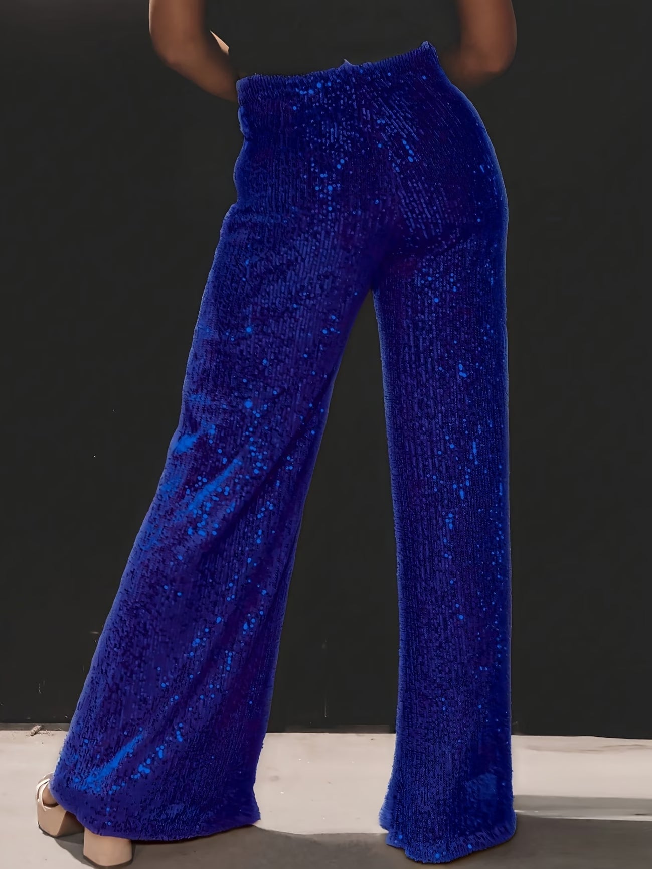 Tnora | Trousers Sequin Wide Leg High Waist