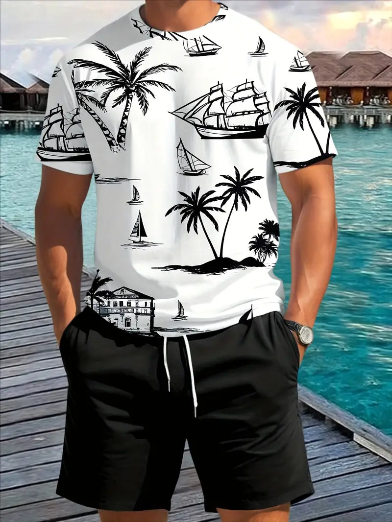Barea | T Shirt Shorts Set Tropical Print