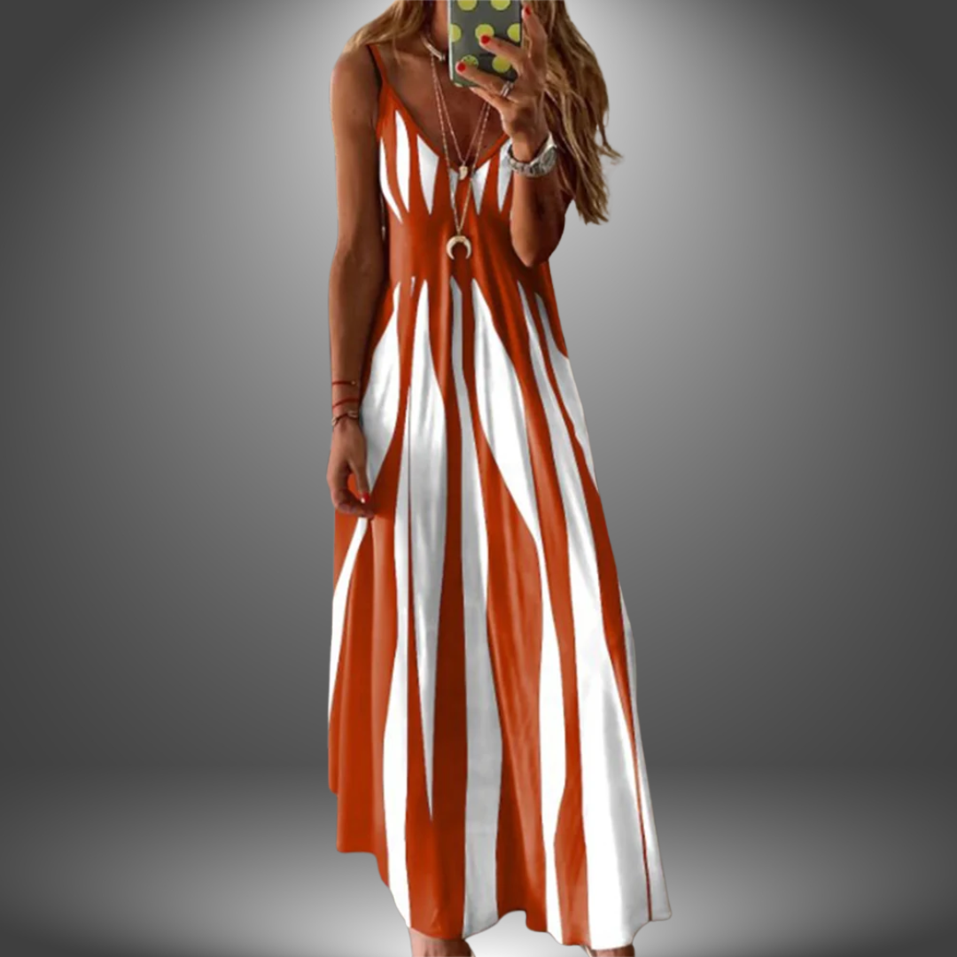 Angela | Maxi Dress Sleeveless Striped Spaghetti