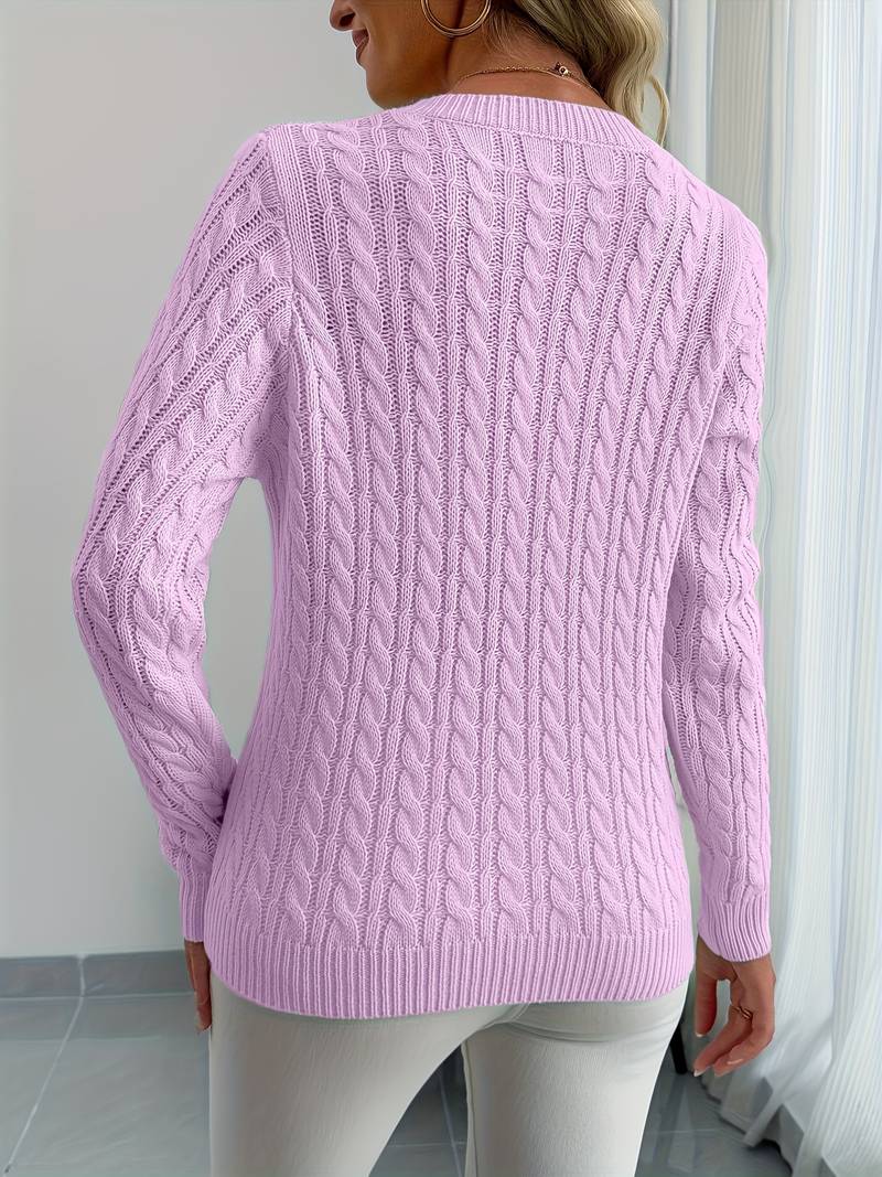 Zivah | V-Neck Cable Knit Jumper