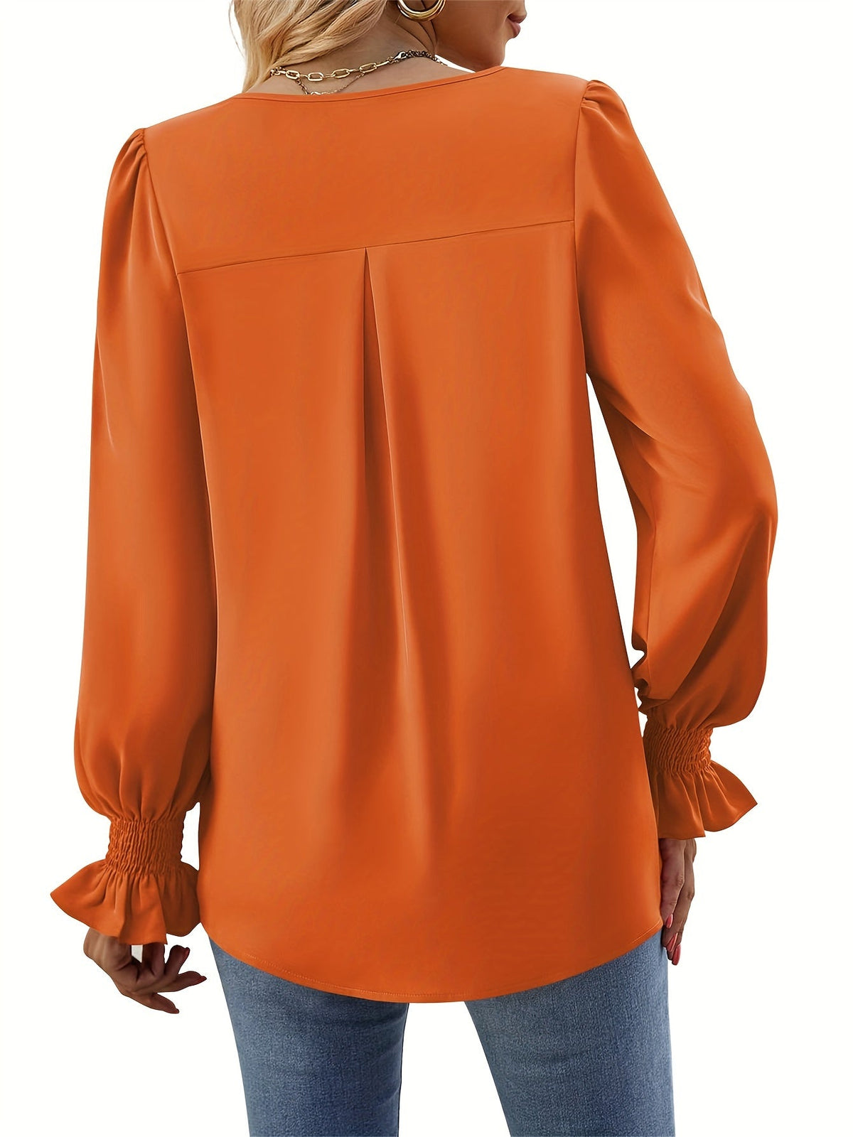 Quenisetta | Loose Fit Long Sleeve Blouse with Ruffles
