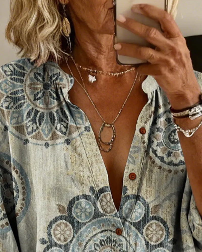 Nirita - Mandala Print Button Front Shirt