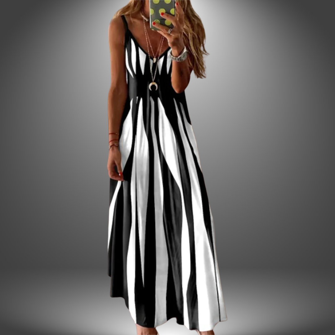 Angela | Maxi Dress Sleeveless Striped Spaghetti