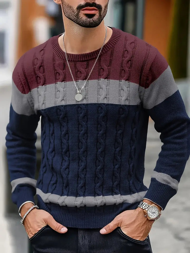 Watkins | Knitted Cable Crew Neck Sweater