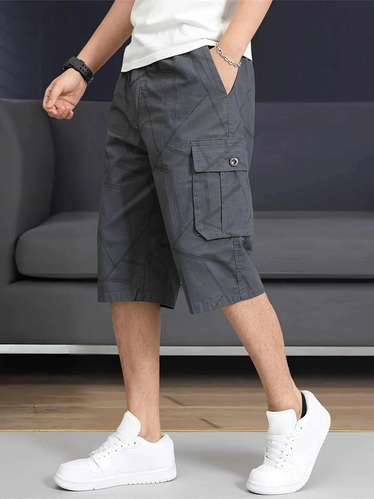 Hazlewood | Mens Long Cargo Shorts