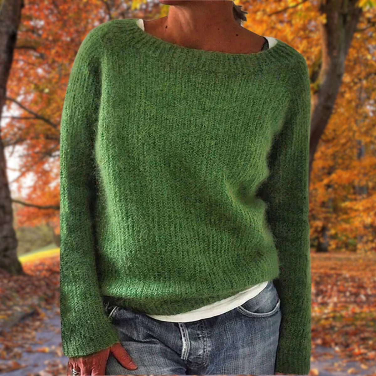Haydee | Knit Sweater Wide Neck Long Sleeve Relaxed Fit