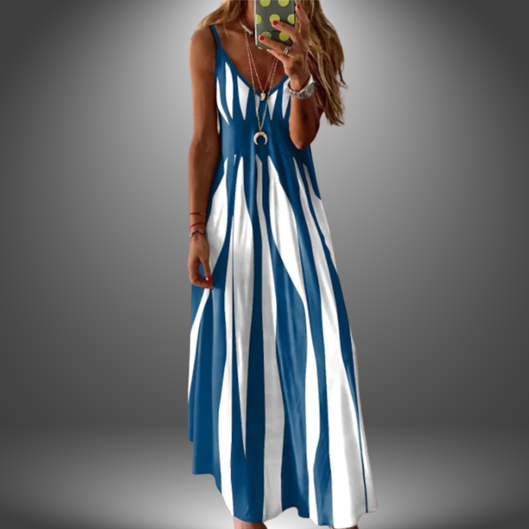 Angela | Maxi Dress Sleeveless Striped Spaghetti