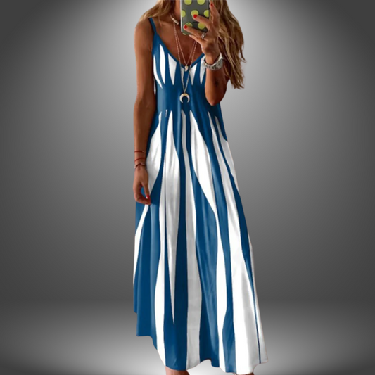 Angela | Maxi Dress Sleeveless Striped Spaghetti