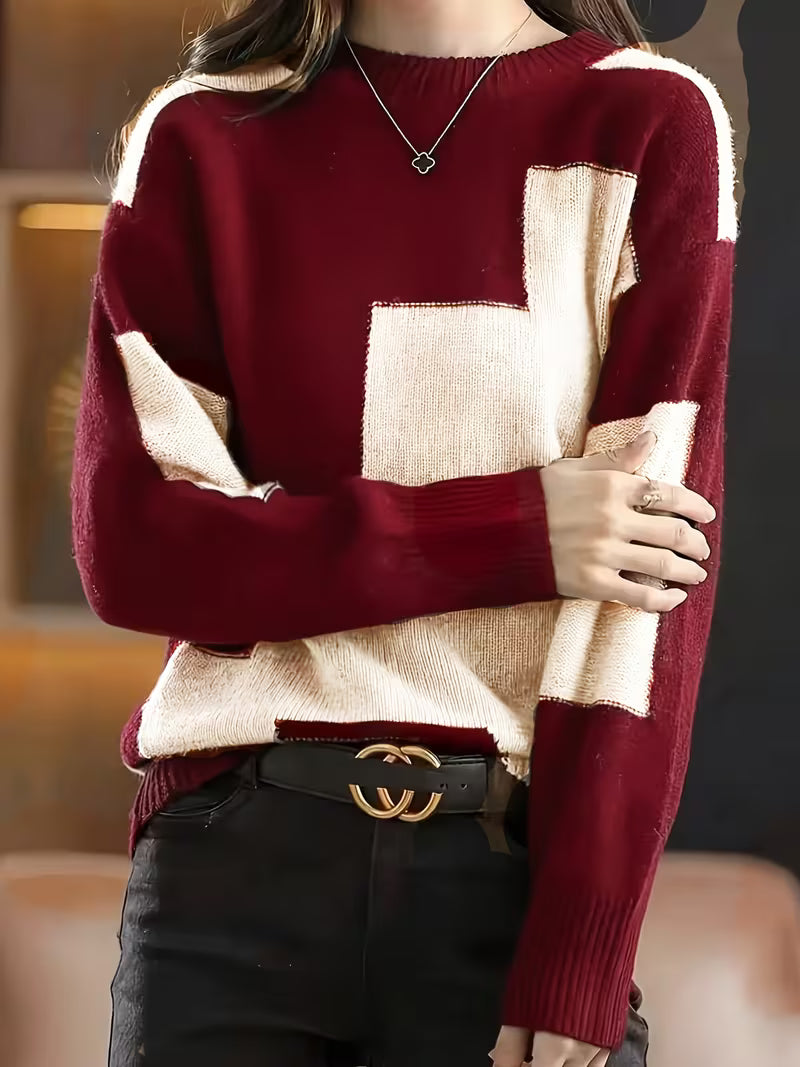 Marvelle | Colour Block Long Sleeve Jumper