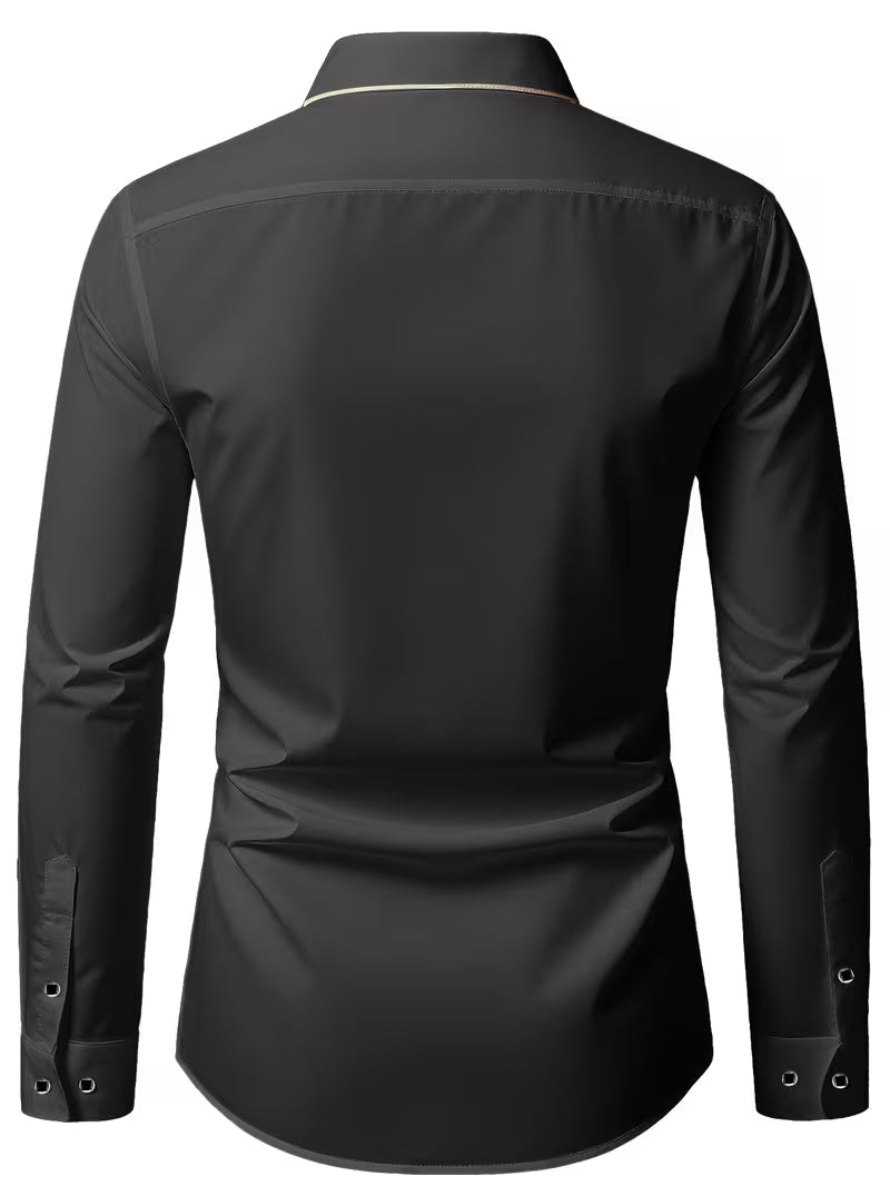 Daven | Long Sleeve Contrast Trim Button Shirt
