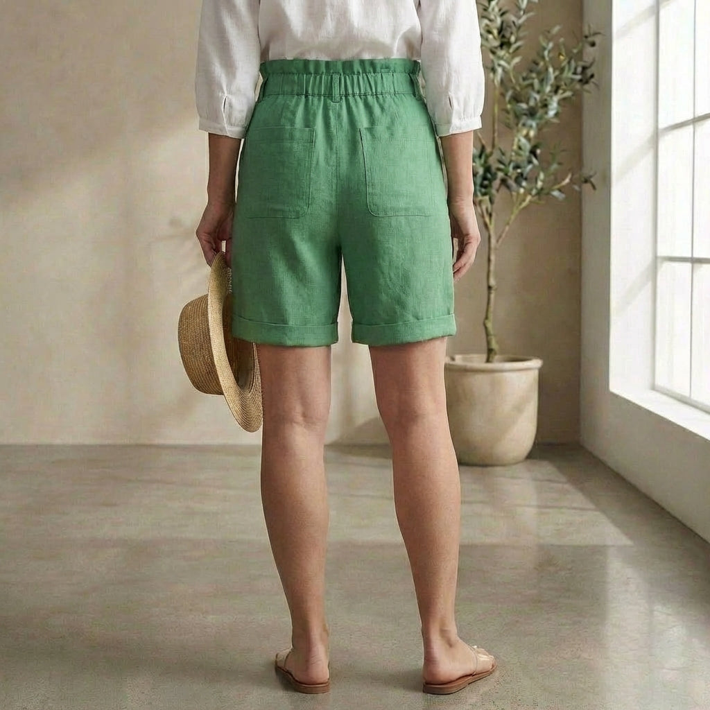 Vanja - Tie-Waist Linen Shorts