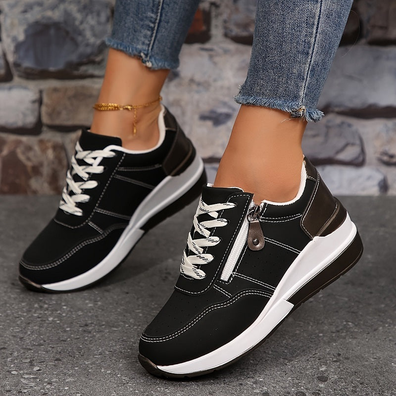 Rejean - Lace Up Wedge Sole Trainers