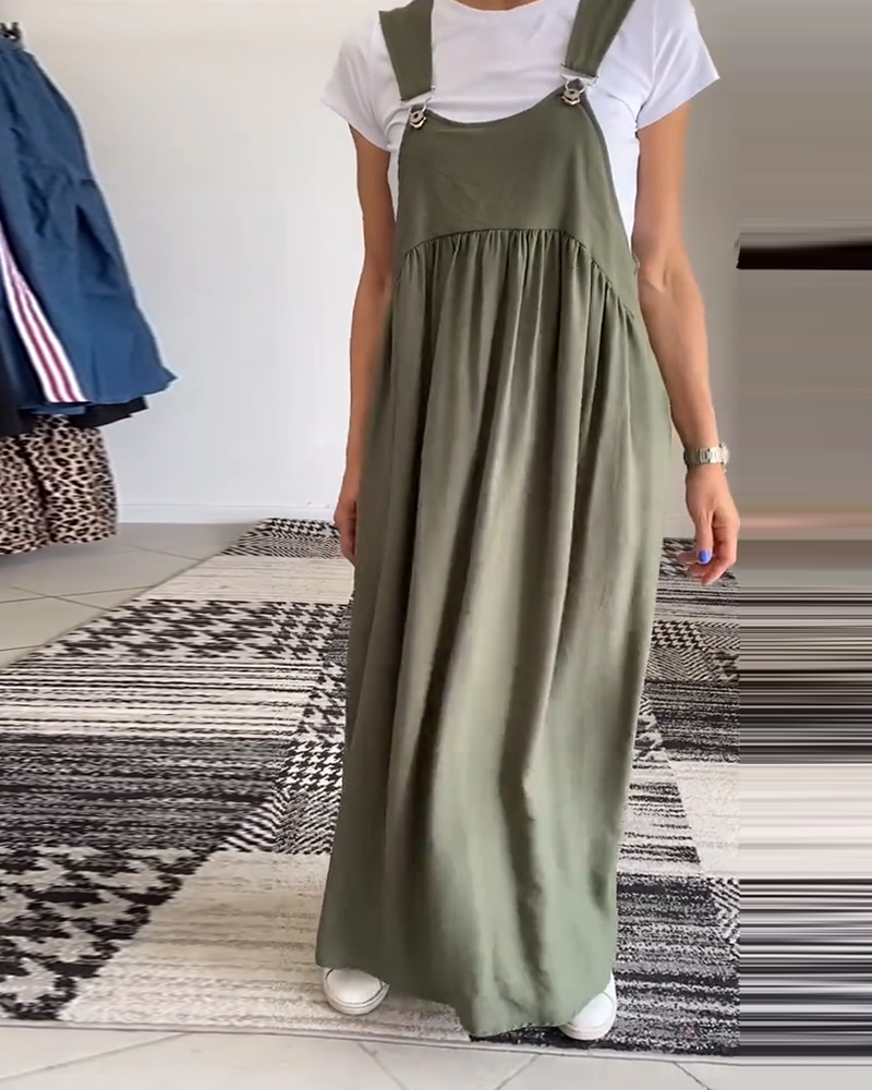 Marleen | Strappy Maxi Dress with Gathered Loose Fit