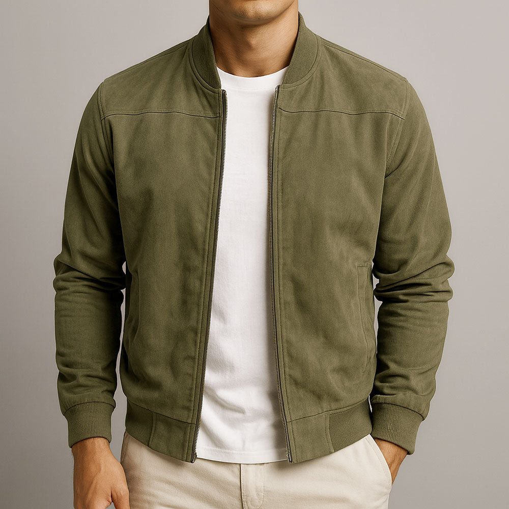 Laamin | Long Sleeve Zip Front Bomber Jacket