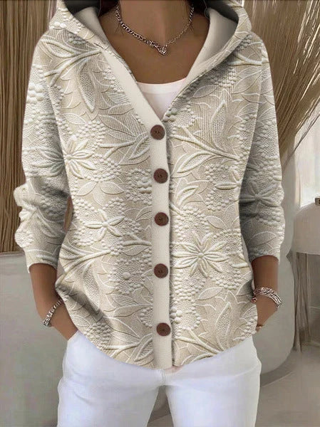 Annie | Hooded Cardigan Button-Front Long Sleeve